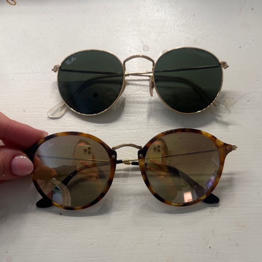 Ray-Ban Gold and Tortoiseshell Sunglasses Duo
